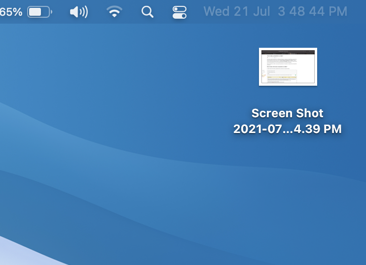 Screenshot file on the Mac desktop